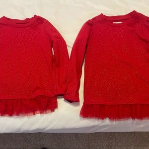 Adorable Red Long Sleeved Shirts with Red Bow Detail (2)